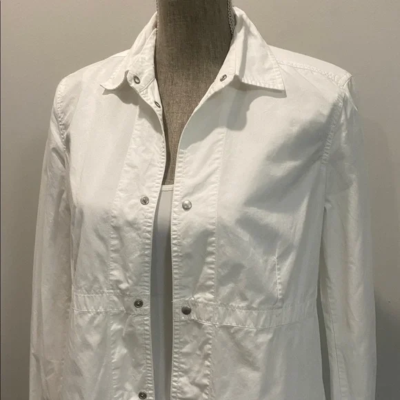 Diesel White Layered Peplum Shirt Snap Front Size medium - Picture 8 of 14